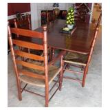 Vintage Drop Leaf Dining Table w/ 6 Chairs