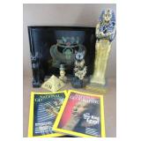 Egyptian Decor w/ Tray & National Geographics