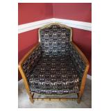 Vtg Reupholstered French Beech Armchair