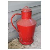Antique Red French Enamelware Milk Cream Pot