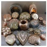 Large Collection of Copper Jello Molds