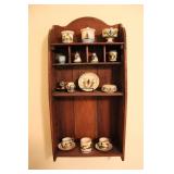 Wooden Hanging Wall Shelf w/ Decor
