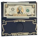 22k Gold Edition US $2 Bank Note