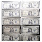 10pc 1957 Silver Certificates