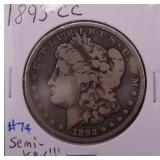 1893-CC Morgan Silver Dollar- Semi-Key