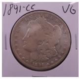1891-CC Morgan Silver Dollar