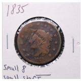 1835 Small 8 Small Stars Large Cent