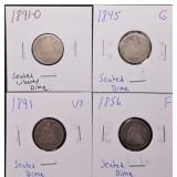 4pc Seated Liberty Dimes