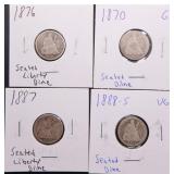 4pc Seated Liberty Dimes