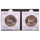 2pc 1986-S Proof Statue of Liberty Comm. Half Doll