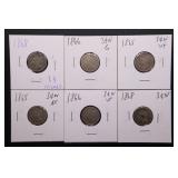 6pc 3 Cent Nickel