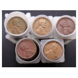 5 Rolls of Assorted Wheat Cents