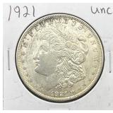 1921 UNC Morgan Silver Dollar