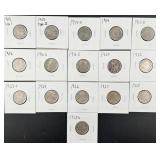 16pc Buffalo Nickels