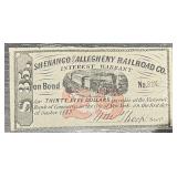 1883 Shenango & Allegheny $35 Interest Warrant