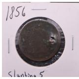 1856 Slanting 5 Large Cent