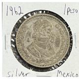 1962 Silver Mexico 1 Peso