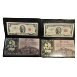 2pc 1953-C Red Seal $2