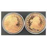 2pc. Copper .999 1oz Round