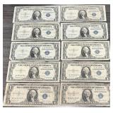 10pc 1935 Silver Certificates