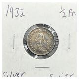 1932 Silver Swiss Half Frank