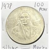 1978 Silver Mexico 100 Pesos