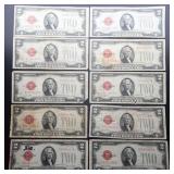 10pc 1928 Red Seal $2