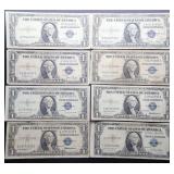 8pc 1935 Silver Certificates