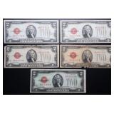 5pc 1928 Red Seal $2s