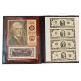 Thomas Jefferson Coin $ Currency Collection Book