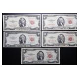 5pc Red Seal $2s