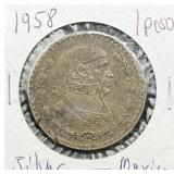 1958 Silver Mexico 1 Peso