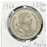 1962 Silver Mexico 1 Peso