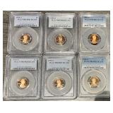 6pc Lincoln Cents PCGS PR69RD DCAM