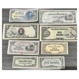 8pc WWII Japan Invasion Currency