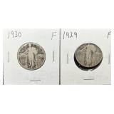 1929 & 1930 Standing Liberty Quarters