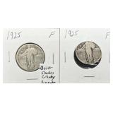 2pc 1925 Standing Liberty Quarters