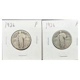 2pc 1926 Standing Liberty Quarters