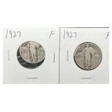 2pc 1927 Standing Liberty Quarters