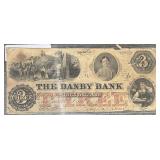 1856 Danby Bank Vermont $3