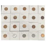 20pc Better Date Wheat Cents