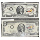 2pc 1976 Bicentennial Stamped $2