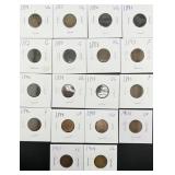 18pc Indian Head Cents