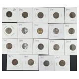 19pc Assorted Indian Head Cents