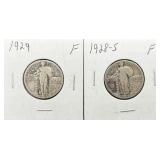 1928-S & 1929 Standing Liberty Quarters