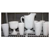 Vintage Indiana Milk Glass Grape Harvest Set