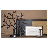 Black & Tan Wall Hangs w/ Metal Home Decor