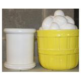 Vintage McCoy Egg Basket Cookie Jar & Jar (No Lid)