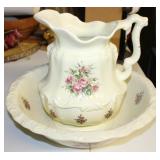 Antique Athena Rose Pitcher & Basin Set