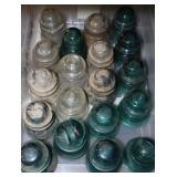 Antique Blue/ Clear Glass Insulators Collection